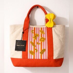 Pasta Beaded Mini Canvas Tote Bag